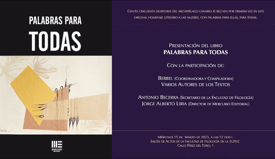 Invitación antología de Relatos «Palabras para&nbsp;todas».