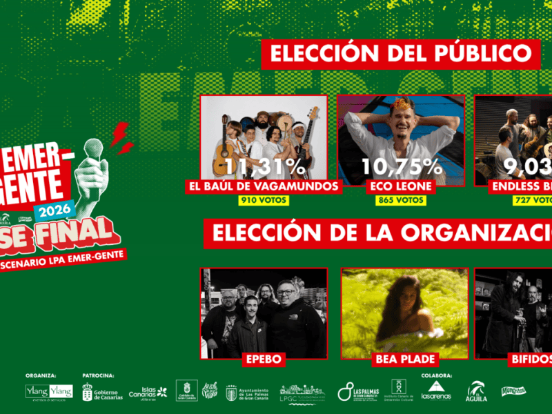 Las 6 bandas finalistas del Certamen LPA&nbsp;EMER-GENTE.